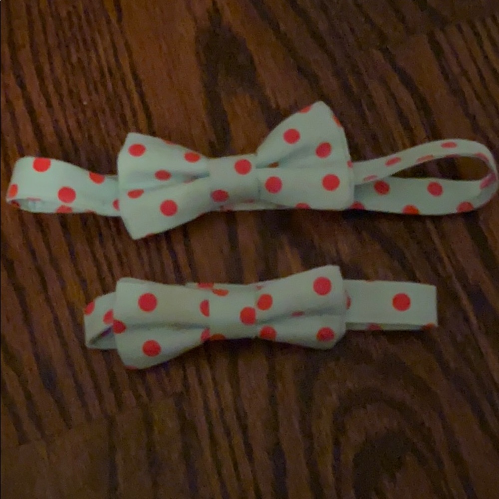 Father and son matching bow ties. Velcro back
